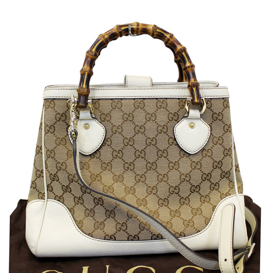 GUCCI Bamboo Diana GG Canvas 2Way Shoulder Handbag
