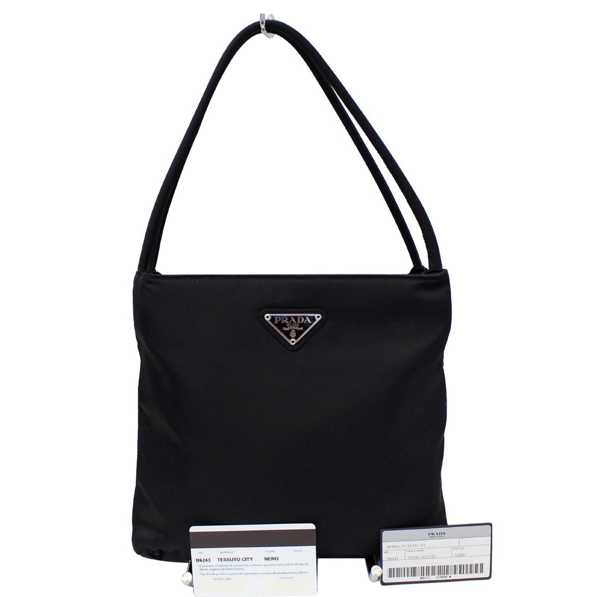 PRADA Tessuto City Nylon Shoulder Bag Black