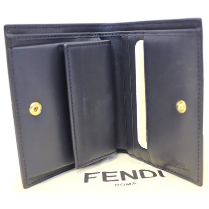 FFENDI Bi-Fold Leather Wallet Blue - Last Call