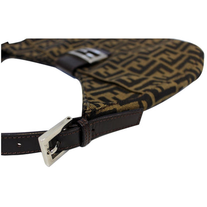 FENDI Zucca Canvas Hobo Shoulder Bag Brown