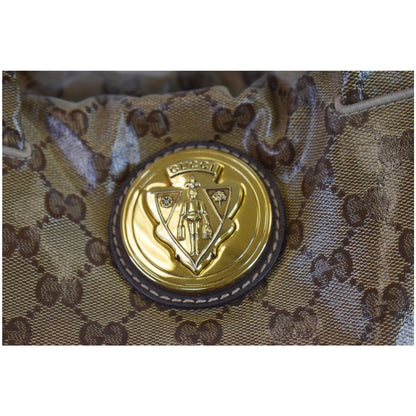 GUCCI Hysteria Large Crystal Coated Canvas Tote Bag Beige 197022