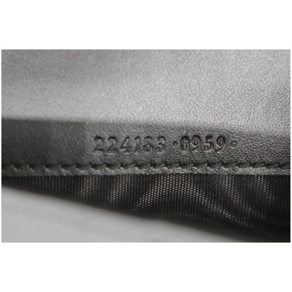 GUCCI Continental Long GG Guccissima Leather Wallet Black 224183