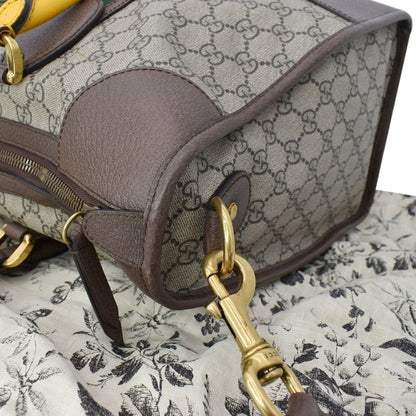 GUCCI Neo Vintage GG Supreme Monogram Web Duffel Travel Bag Beige
