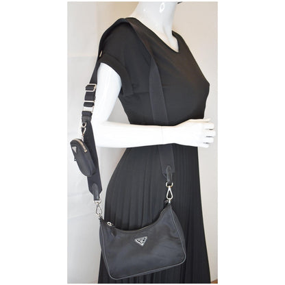 PRADA Re-Edition 2005 Nylon Shoulder Bag Black