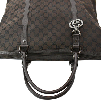 GUCCI GG Guccissima Canvas Leather Tote Brown 339550