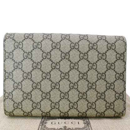 GUCCI Dionysus GG Supreme Crossbody Chain Wallet Beige 401231