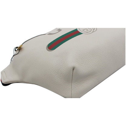 GUCCI Print Medium Leather Waist Belt Bag White 530412