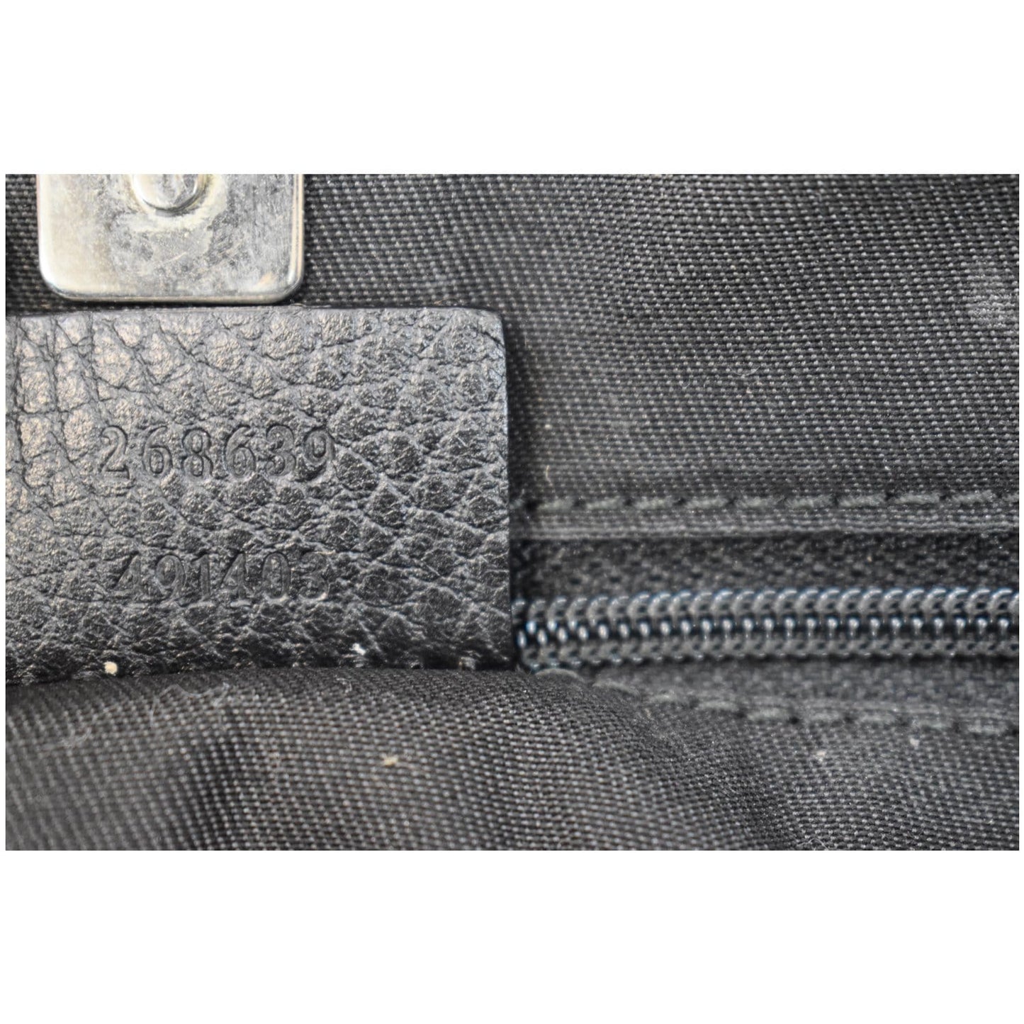 GUCCI Abbey Pocket Medium GG Denim Tote Bag Black 268639 - 20% OFF