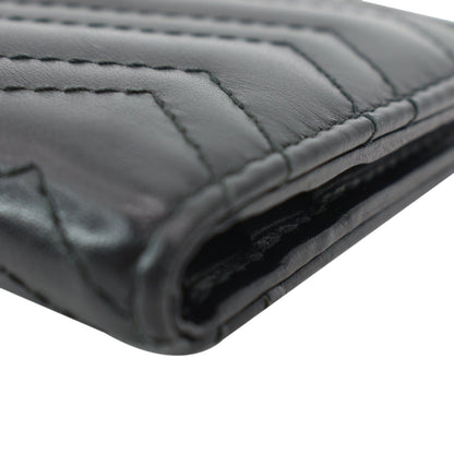 GUCCI Marmont GG Leather Card Case Wallet Black 546579