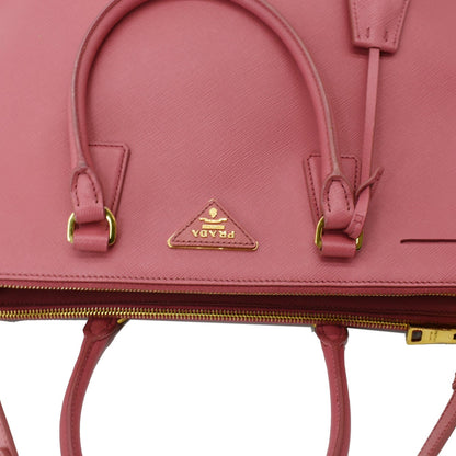 PRADA Galleria Large Double Zip Saffiano Leather Tote Bag Pink