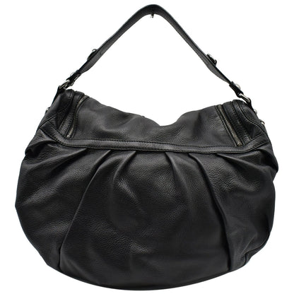 GUCCI Icon Bit Medium Pebbled Leather Shoulder Bag Black 228584