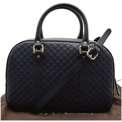 GUCCI Small Microguccissima Leather Crossbody Bag Navy Blue 510286