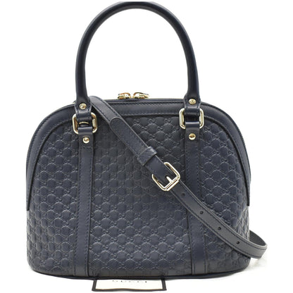 GUCCI Mini Dome Micro Guccissima Leather Crossbody Bag Blue 449654