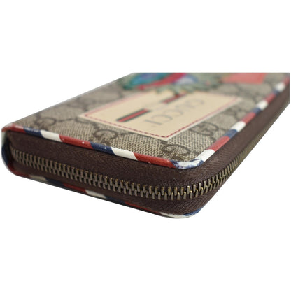 GUCCI Courrier GG Supreme Canvas Zippy Wallet Beige 473909