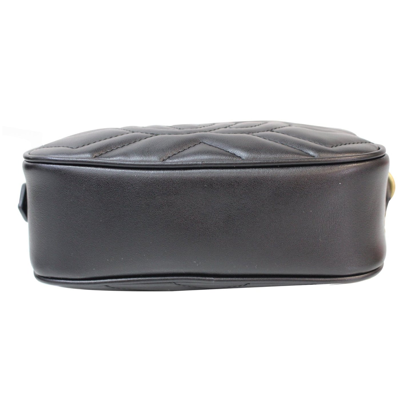GUCCI GG Marmont Matelasse Mini Leather Crossbody Bag Black 448065