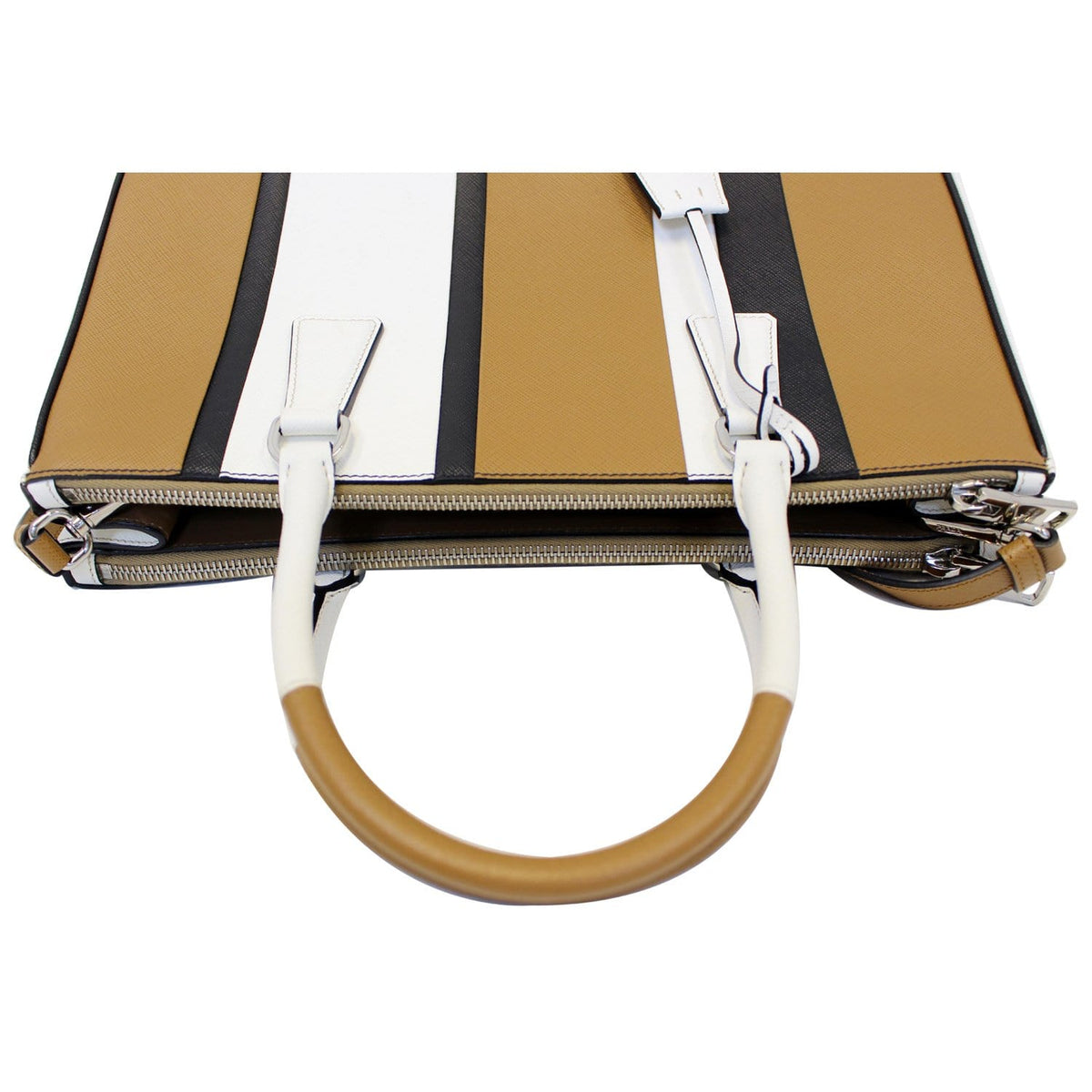 PRADA Galleria Baiadera Striped Saffiano Leather Tote Bag