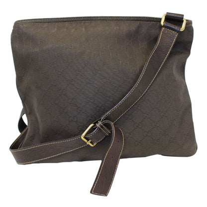 GUCCI GG Canvas Dark Brown Messenger Crossbody Bag