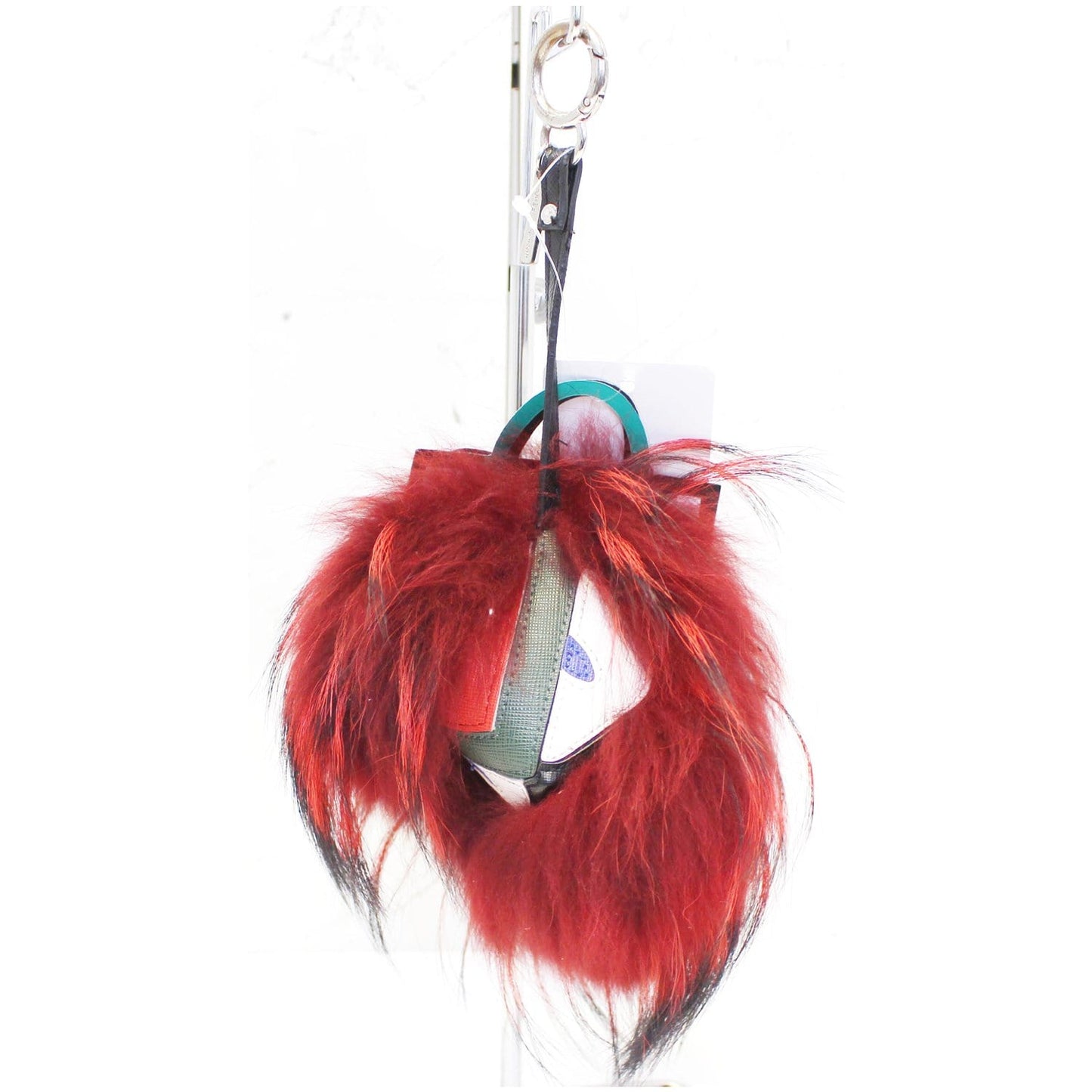 FENDI Fox Fur Monster Bag Bug Charm Red
