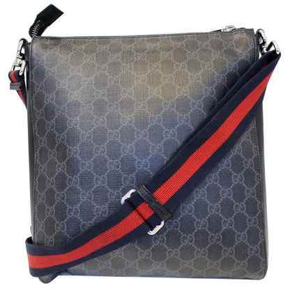 GUCCI Night Courrier GG Supreme Messenger Crossbody Bag Black/Grey