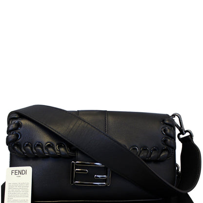 FENDI BAGUETTE Black Leather Shoulder Bag