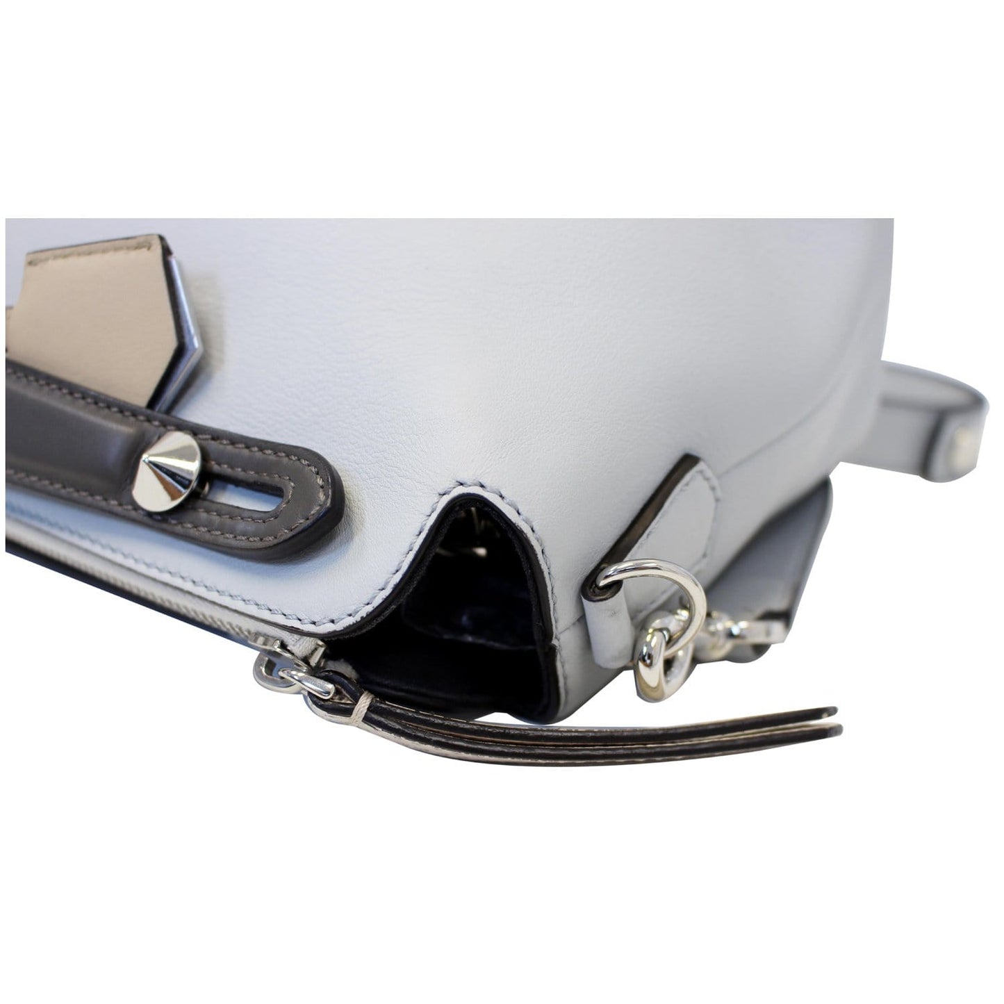 FENDI Small By The Way Leather Shoulder Bag Gray/Light Blue