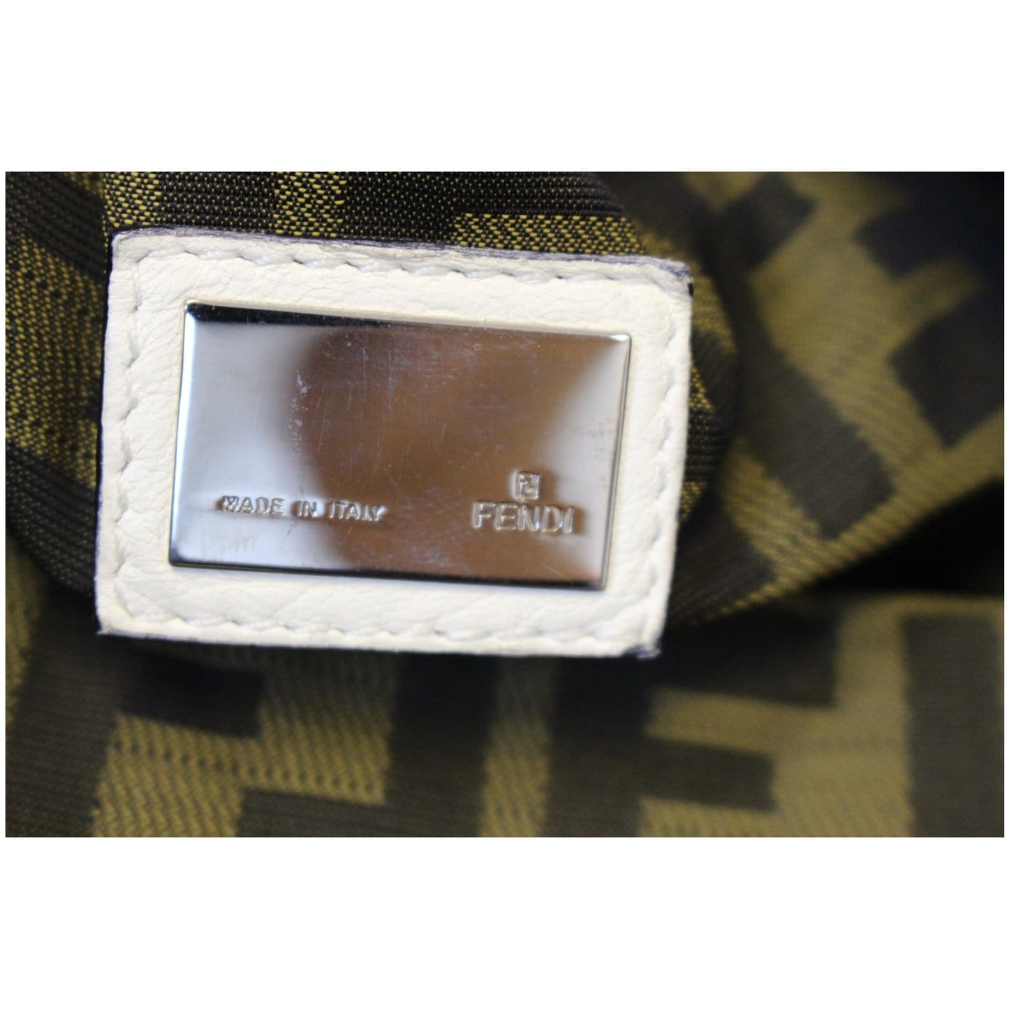 FENDI Spy White Leather Satchel Bag