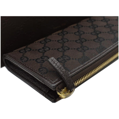 GUCCI GG Canvas Zip Around Wallet Brown 268917