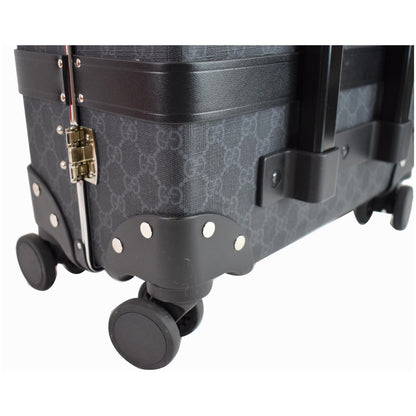 GUCCI Globe-Trotter GG Medium Rolling Suitcase Luggage Black 533620