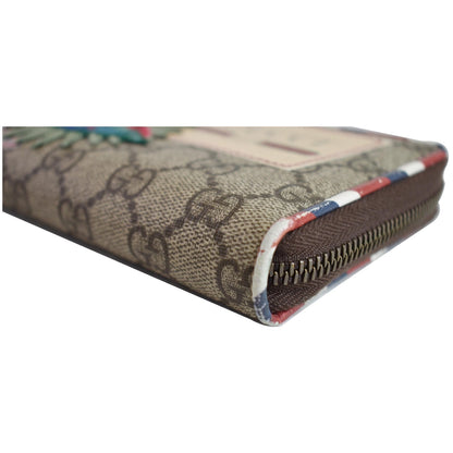 GUCCI Courrier GG Supreme Canvas Zippy Wallet Beige 473909