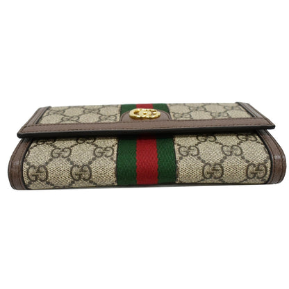 GUCCI Ophidia GG Continental Supreme Canvas Wallet Beige 523153
