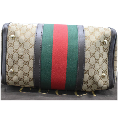 GUCCI Vintage Web Original GG Boston Satchel Bag Beige 247205