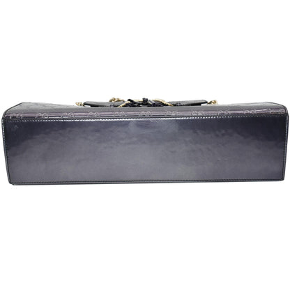 GUCCI Emily Large Guccissima Patent Leather Shoulder Bag Dark Violet 295403