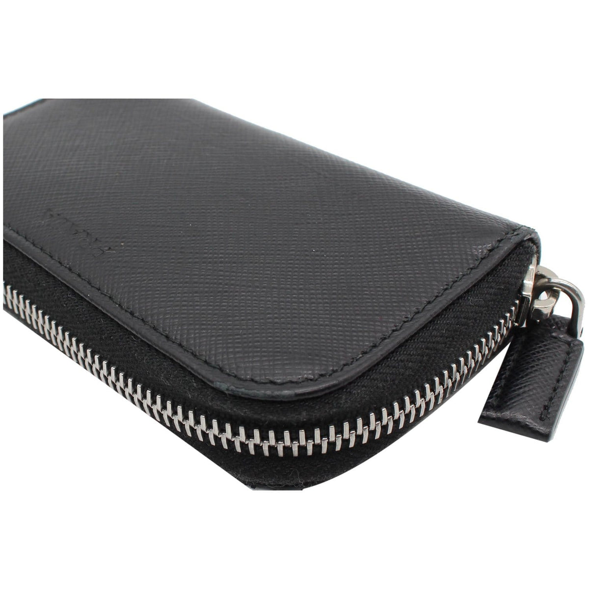 PRADA Saffiano Leather Key Case Holder Black - Final Sale