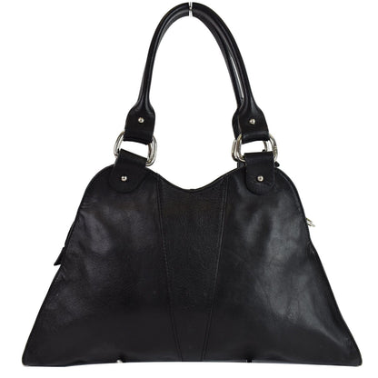 FENDI Devil Trapezio Top Handle Calfskin Tote Shoulder Bag Black
