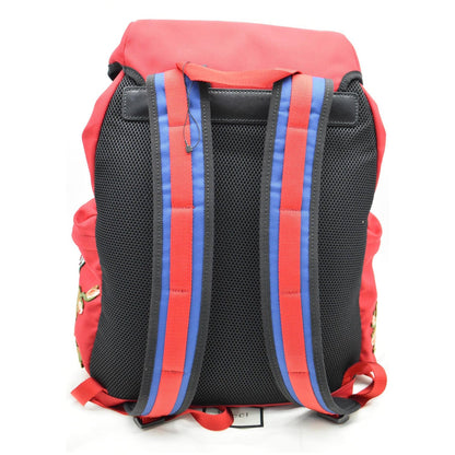 GUCCI L'Aveugle Par Amour Embroidered Nylon Double Buckle Backpack Red 429037