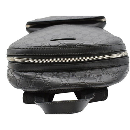 GUCCI GG Signature Leather Backpack Bag Black 406370
