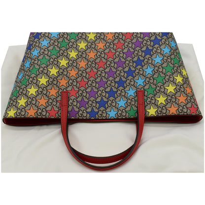 GUCCI Children's Rainbow Star Supreme Canvas Tote Bag Multicolor 410812
