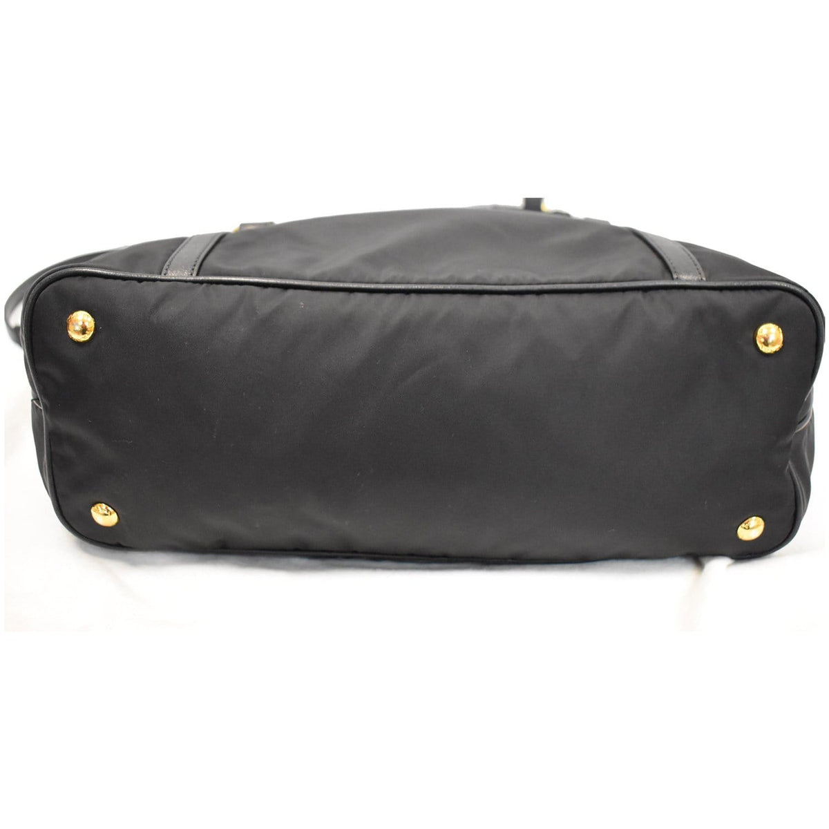 PRADA Tessuto Saffiano Nylon Tote Shoulder Bag Black