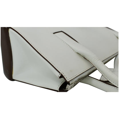 PRADA Leather Top Handle Bag White