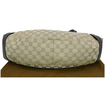 GUCCI Medium Abbey GG Canvas Shoulder Bag Beige 130736