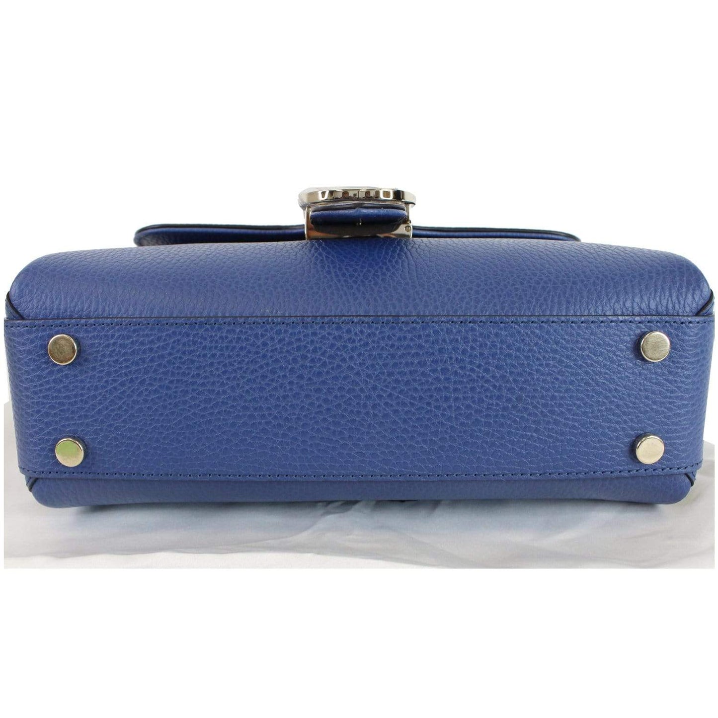 GUCCI GG Interlocking Leather Chain Shoulder Bag Blue 510302