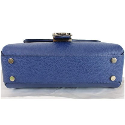 GUCCI GG Interlocking Leather Chain Shoulder Bag Blue 510302