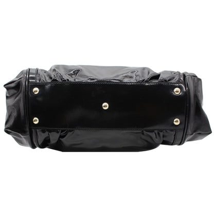 GUCCI Pop Bamboo Dialux Coated Canvas Top Handle Shoulder Bag Black 190256