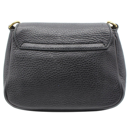 GUCCI GG Soho Pebbled Leather Chain Shoulder Bag Black 323190
