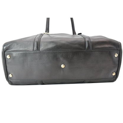GUCCI Britt Leather Satchel Bag Black 170010