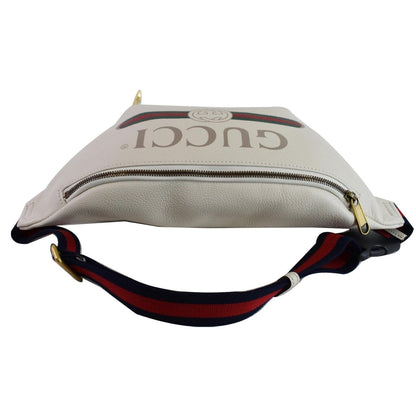 GUCCI Print Leather Medium Belt Waist Bum Bag White 530412