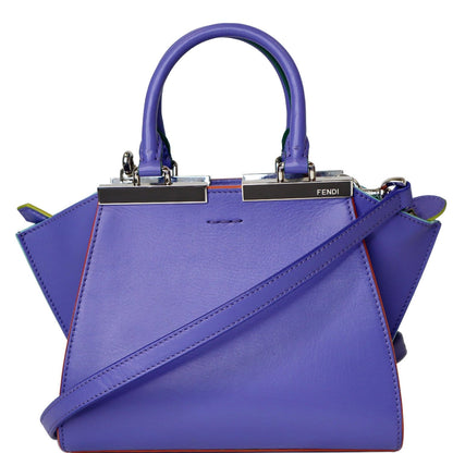 FENDI 3 Jours Mini Calfskin Leather Crossbody Bag Iris