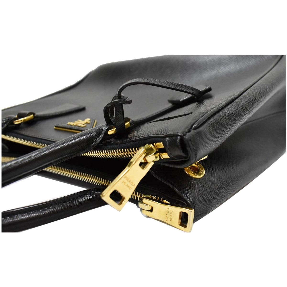 PRADA Galleria Small Saffiano Leather Tote Bag Black