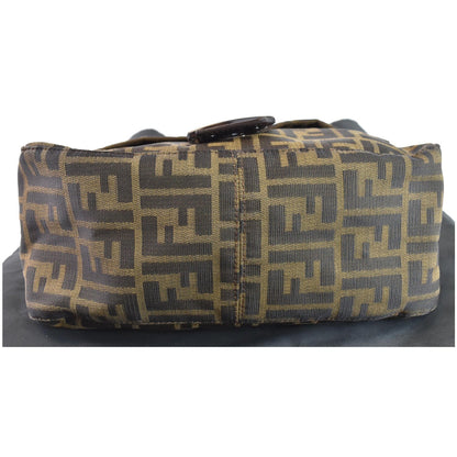 FENDI Zucchino Canvas Mini Mama Baguette Shoulder Bag Brown