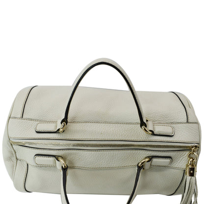 GUCCI Soho Leather Boston Bag White 282302